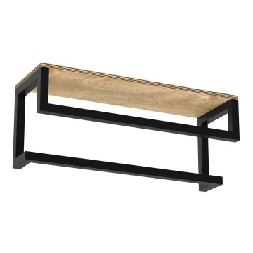 Porta asciugamani da parete con ripiano 14x40 cm nero