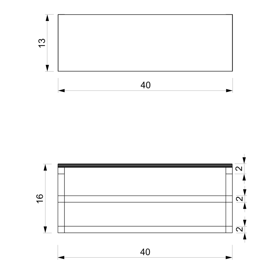Porta asciugamani da parete con ripiano 14x40 cm nero
