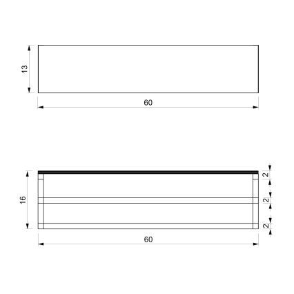 Porta asciugamani da parete con ripiano 14x60 cm bianco
