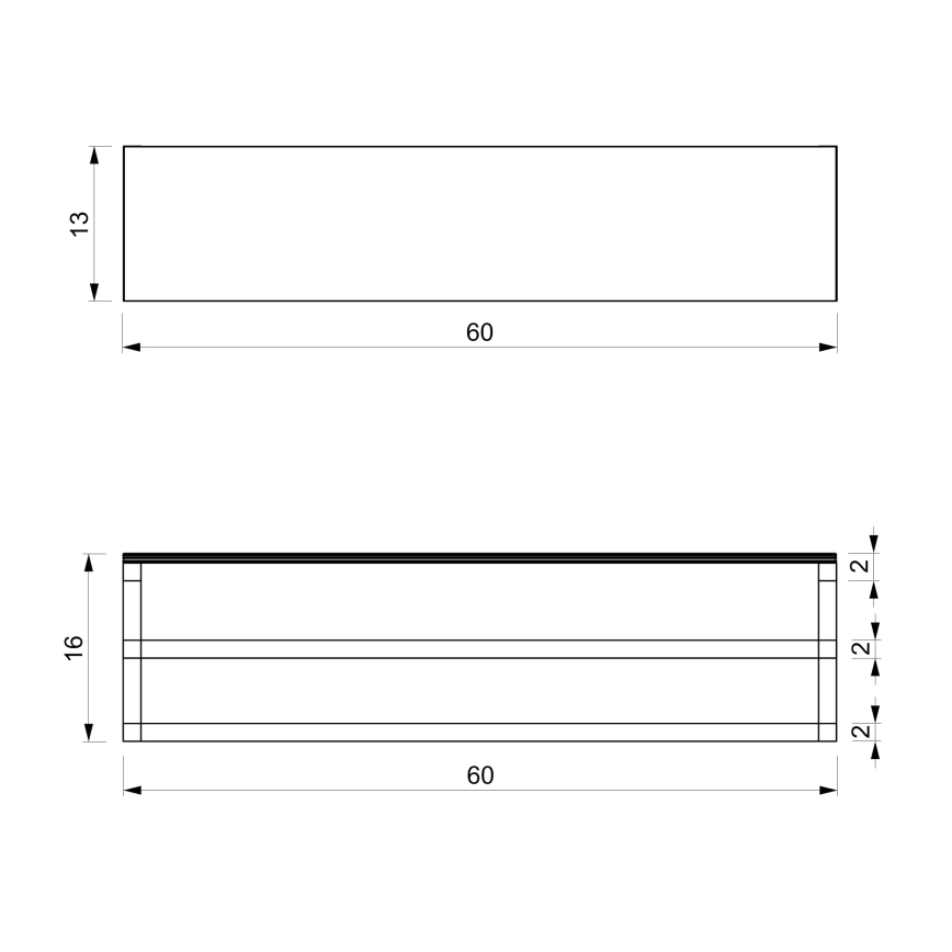 Porta asciugamani da parete con ripiano 14x60 cm bianco