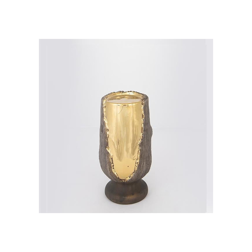 Portacandela 20x10 cm oro/marrone