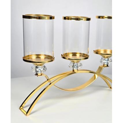 Portacandela GLAMOUR oro/trasparente