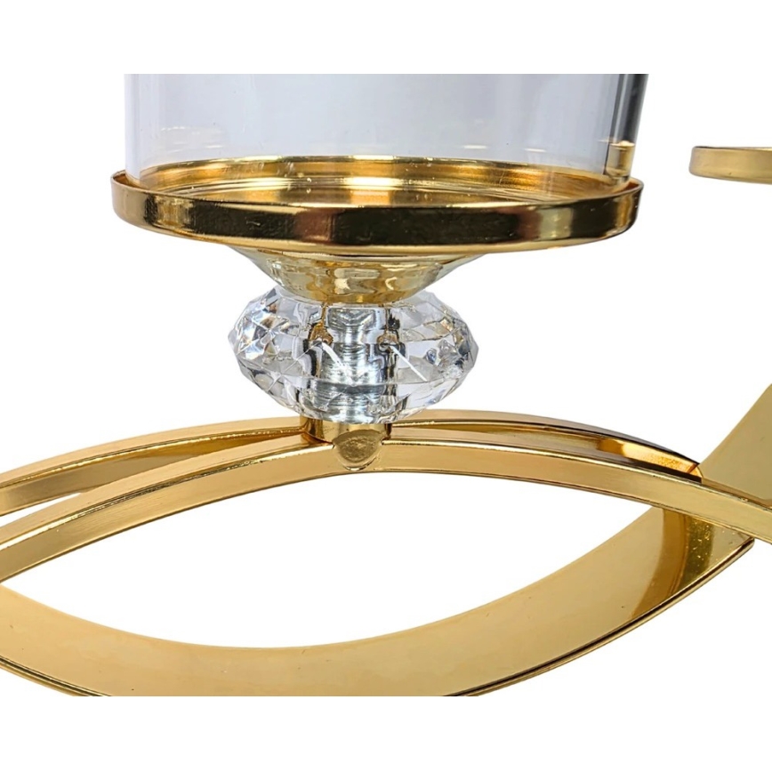 Portacandela GLAMOUR oro/trasparente