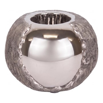 Portacandele 7,5x10,5 cm argento/marrone
