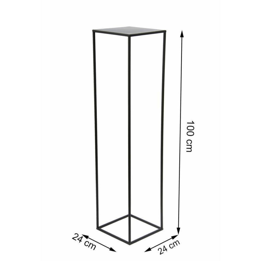 Portafiori 100x24 cm nero