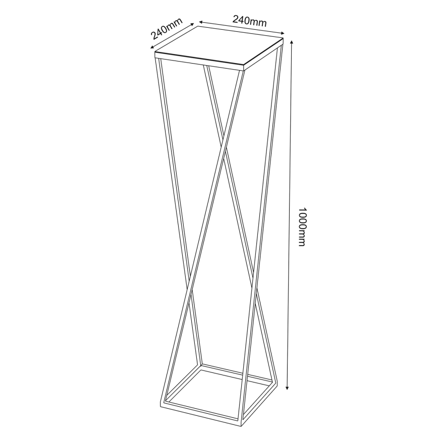 Portafiori  100x24 cm nero