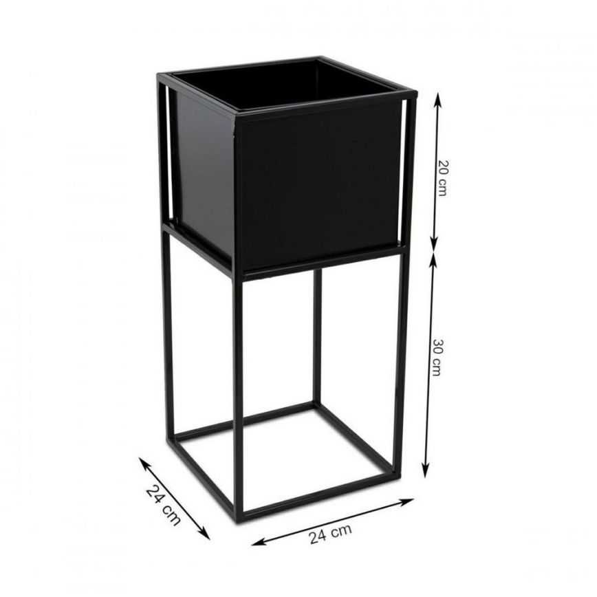 Portafiori 50x24 cm nero
