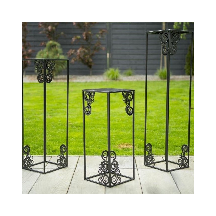 Portafiori 80x24 cm nero