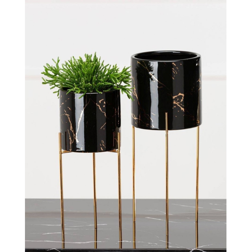 Portafiori NILA 28x11 cm nero/oro