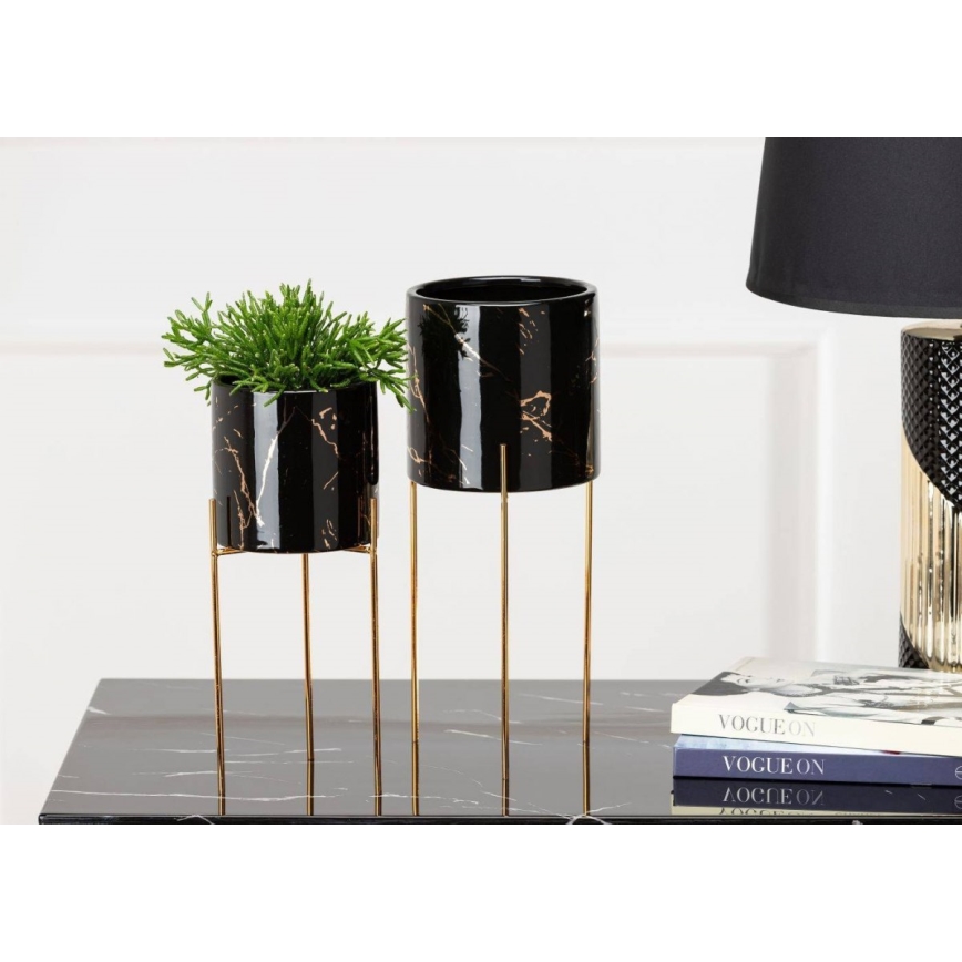 Portafiori NILA 28x11 cm nero/oro