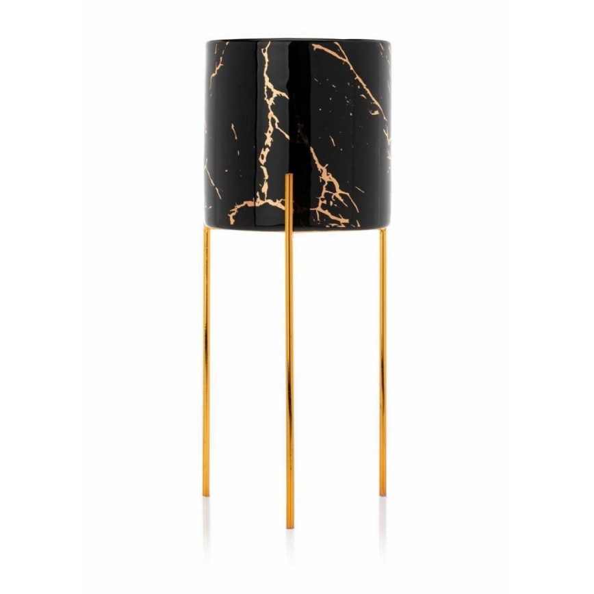 Portafiori NILA 28x11 cm nero/oro