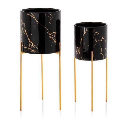 Portafiori NILA 28x11 cm nero/oro