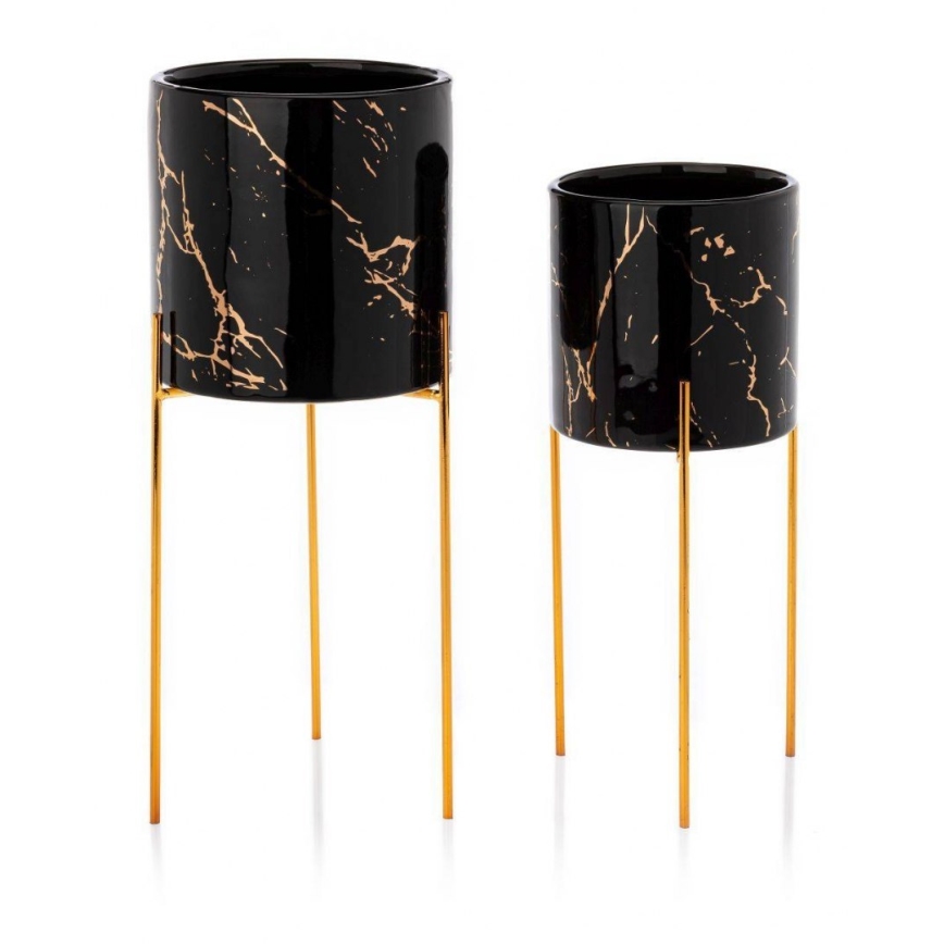 Portafiori NILA 28x11 cm nero/oro