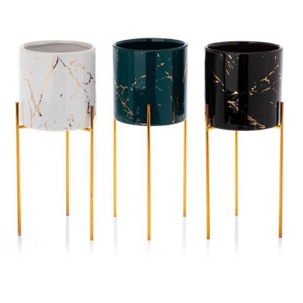 Portafiori NILA 28x11 cm nero/oro