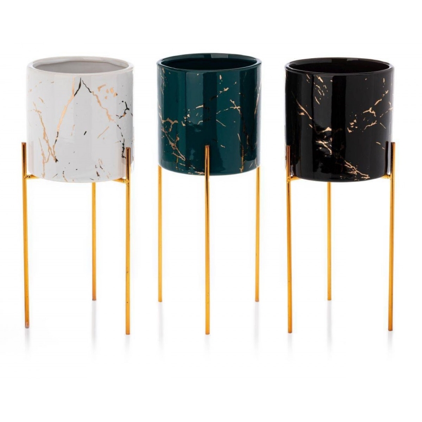 Portafiori NILA 28x11 cm nero/oro