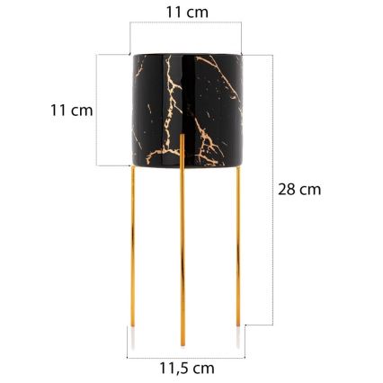 Portafiori NILA 28x11 cm nero/oro