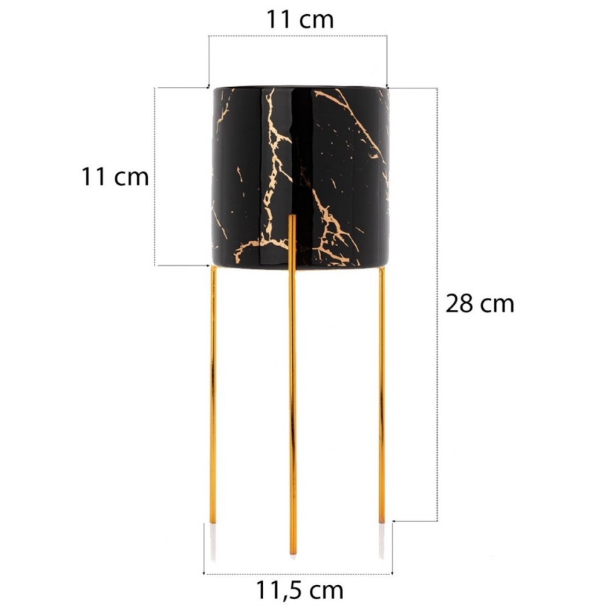 Portafiori NILA 28x11 cm nero/oro