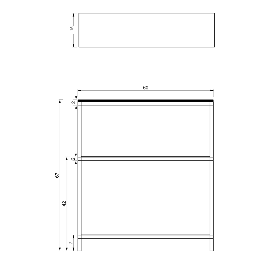 Portaoggetti da bagno 67x60 cm nero