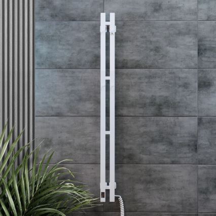 Portasciugamani elettrico con termostato SILOUETTE 187W/230V 120,6 cm IP44 bianco destra quadrato