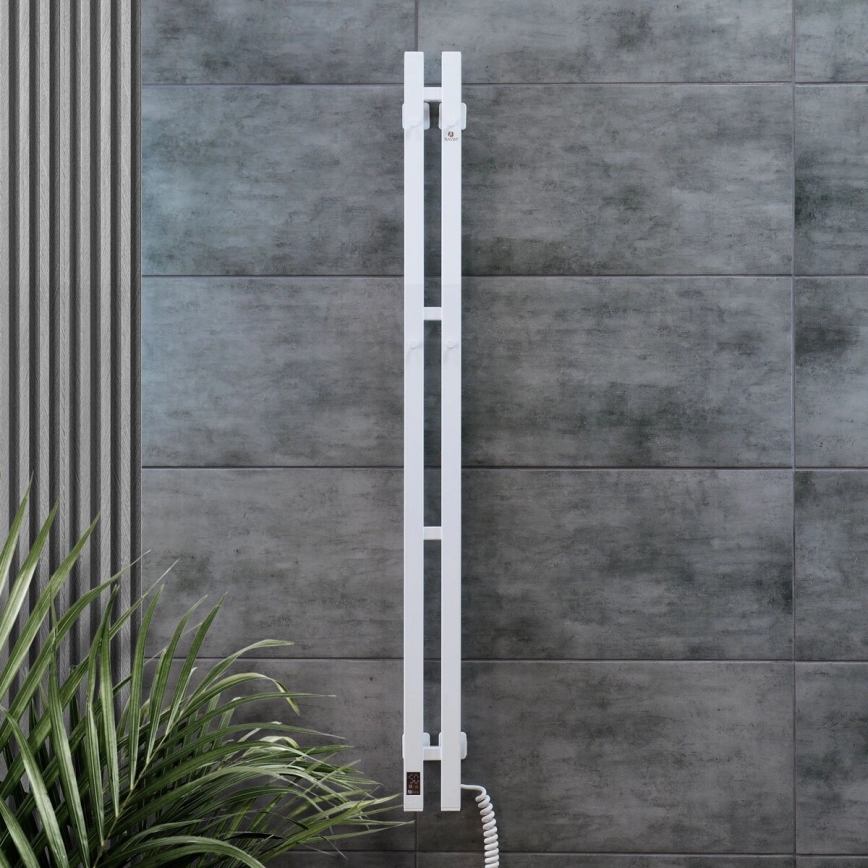 Portasciugamani elettrico con termostato SILOUETTE 187W/230V 120,6 cm IP44 bianco destra quadrato