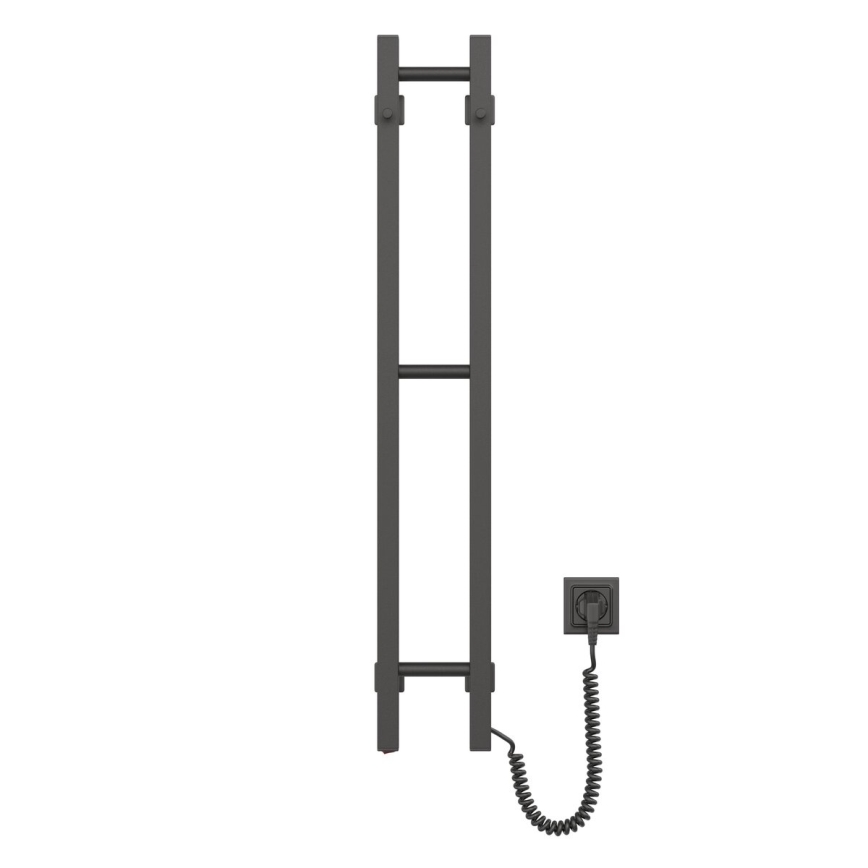 Portasciugamani elettrico SILOUETTE 187W/230V 101,1 cm IP44 nero destra quadrato