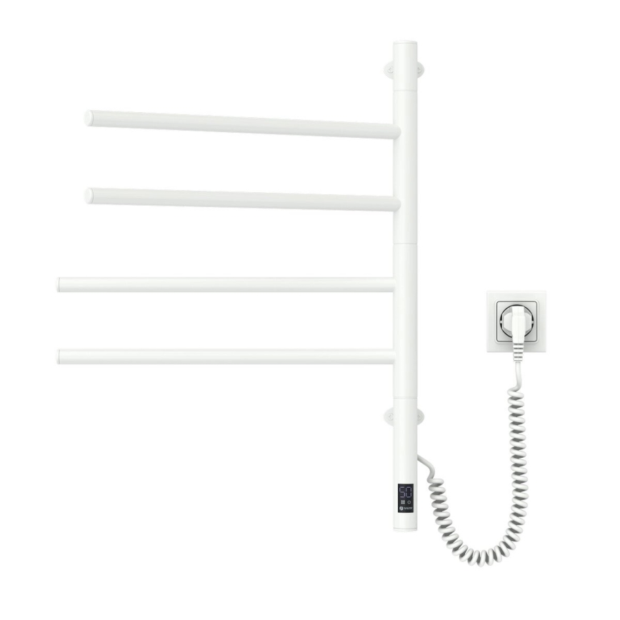 Portasciugamani rotante elettrico con termostato ARABESQUE 150W/230V 64,6 cm IP44 bianco