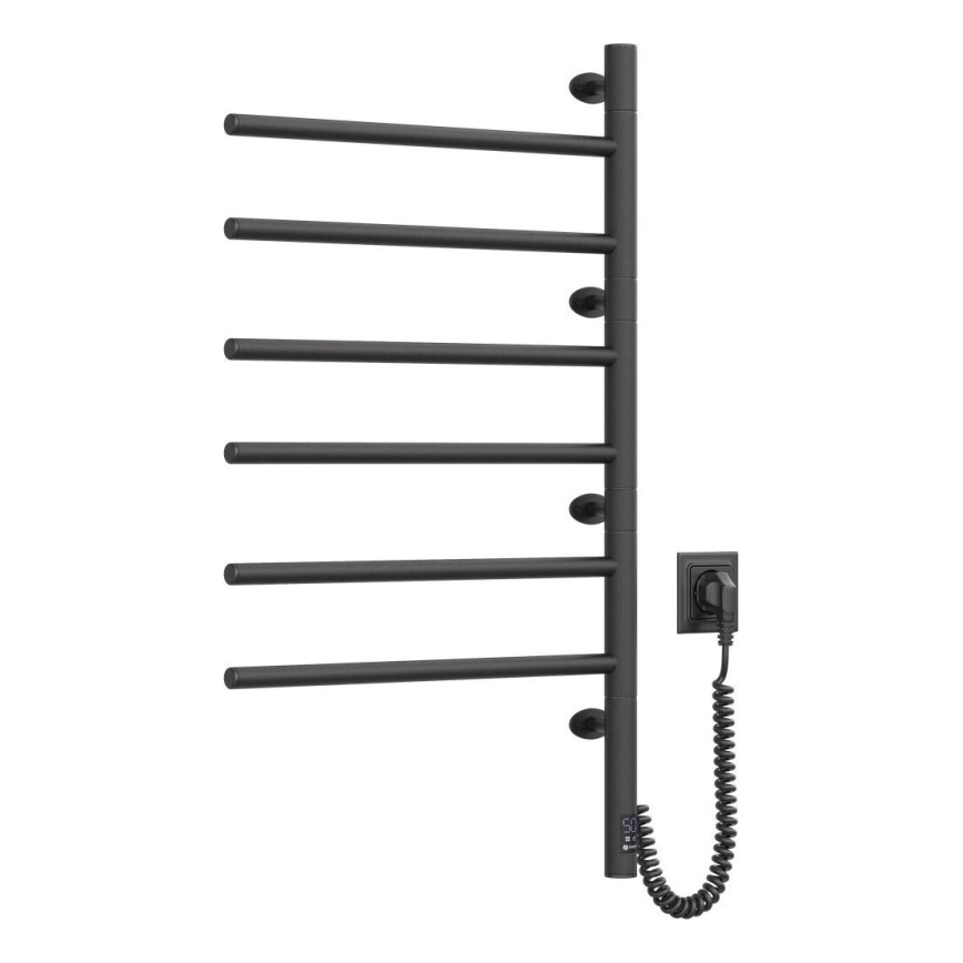 Portasciugamani rotante elettrico con termostato ARABESQUE 196W/230V 81,8 cm IP44 nero