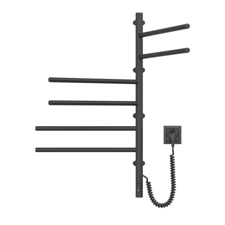 Portasciugamani rotante elettrico con termostato ARABESQUE 196W/230V 81,8 cm IP44 nero
