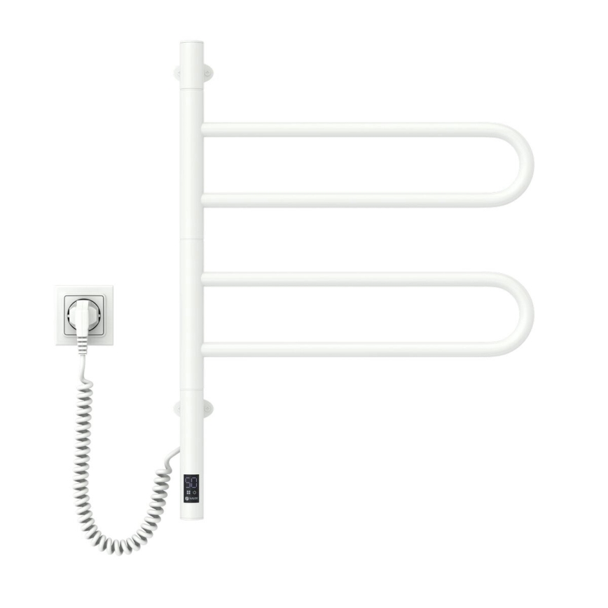 Portasciugamani rotante elettrico con termostato FOUETTE 128W/230V 64,6 cm IP44 bianco