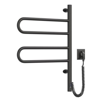 Portasciugamani rotante elettrico con termostato FOUETTE 128W/230V 64,6 cm IP44 nero
