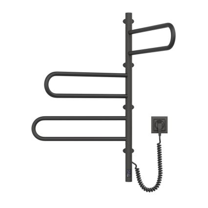 Portasciugamani rotante elettrico con termostato FOUETTE 185W/230V 81,8 cm IP44 nero