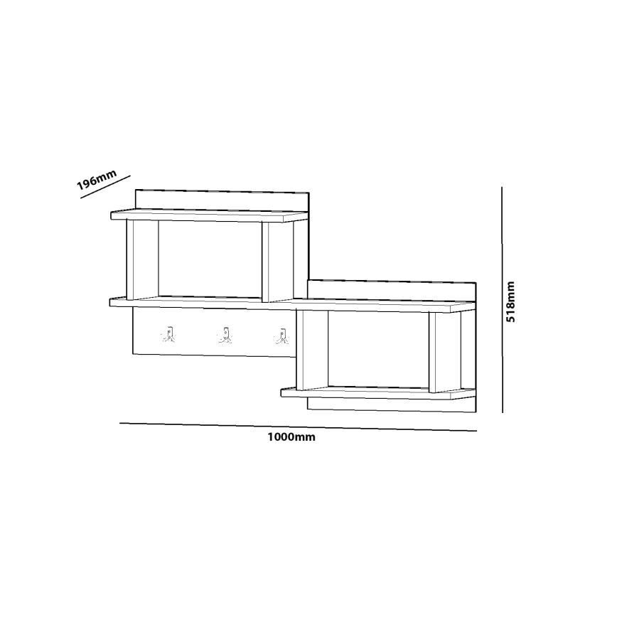 Porte-manteau avec une étagère NIZZA 51,8x100 cm blanc