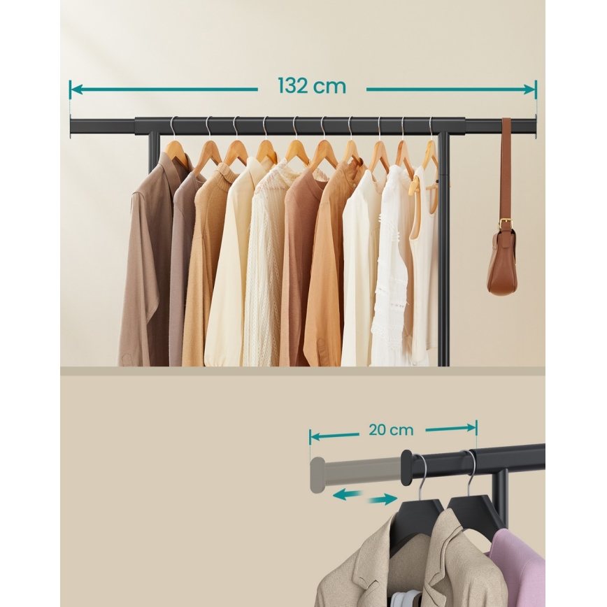 Porte-manteau mobile LINEA noir