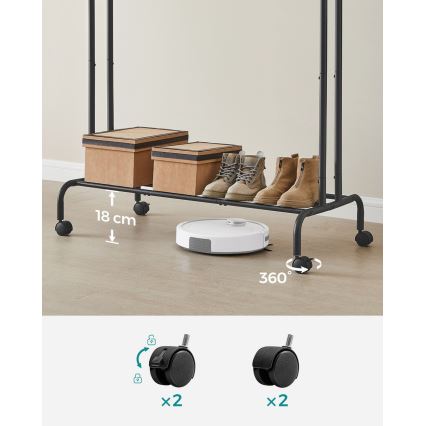 Porte-manteau mobile LINEA noir