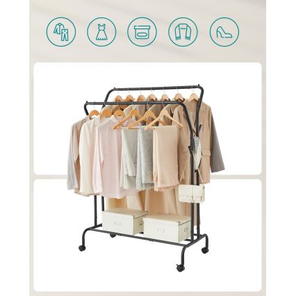 Porte-manteau mobile LINEA noir