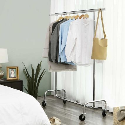 Porte-manteau mobile sur pied JEAN argenté