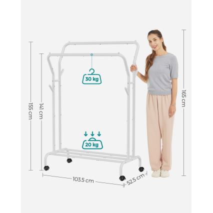 Porte-manteau mobile sur pied LINEA blanc