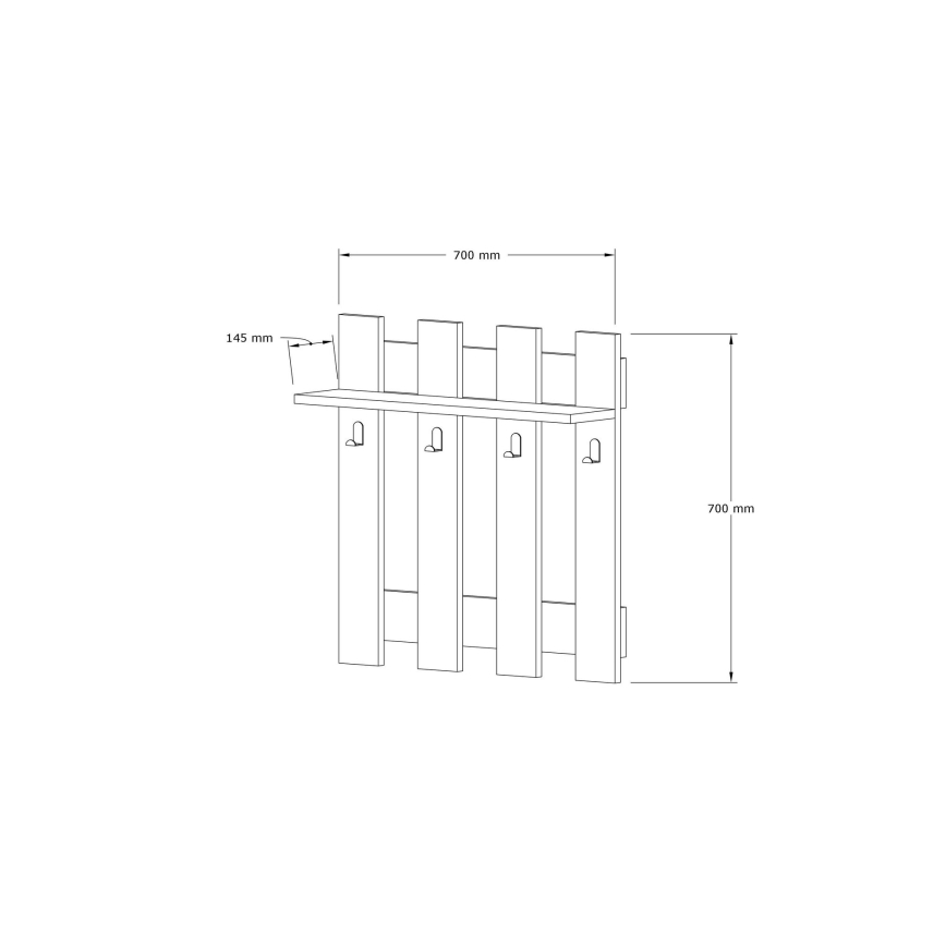 Porte-manteau mural CARINA 70x70 cm marron