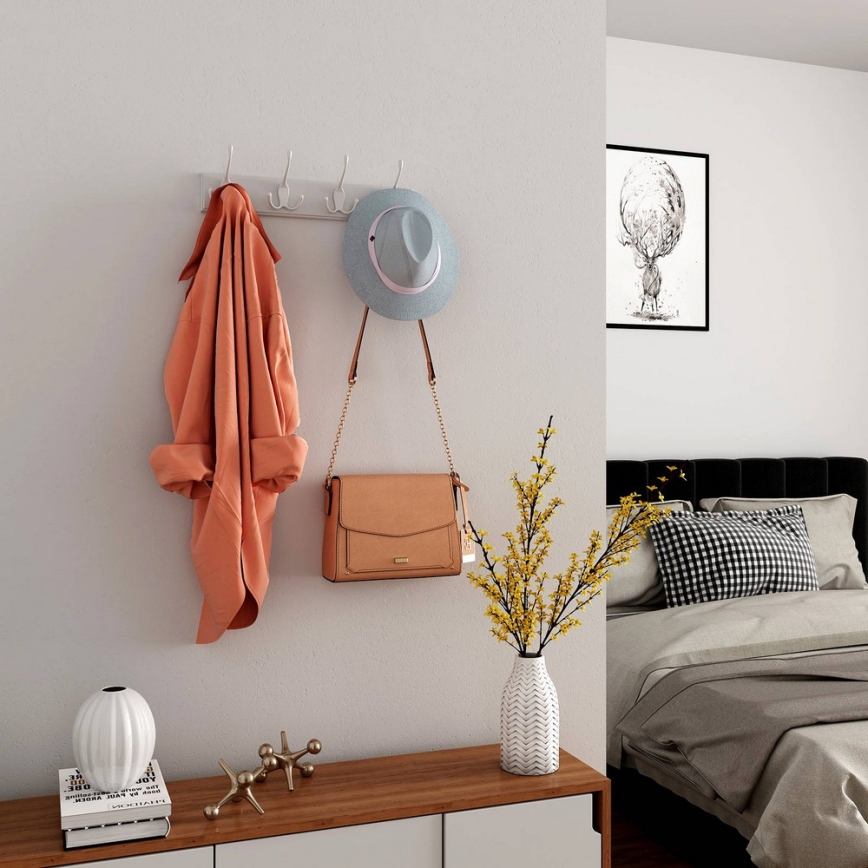 Porte-manteau mural KATE 40x11x7 cm blanc
