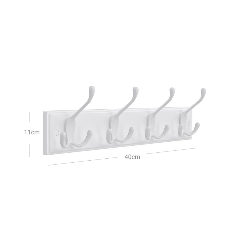 Porte-manteau mural KATE 40x11x7 cm blanc