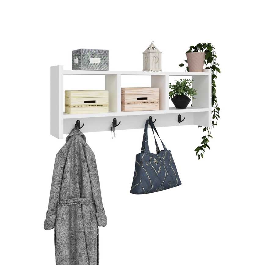 Porte-manteau mural STAR 35x76 cm blanc