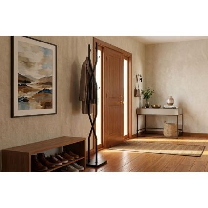 Porte-manteau sur pied 180x40 cm LARB noir