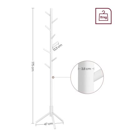 Porte-manteau sur pied LINEA blanc