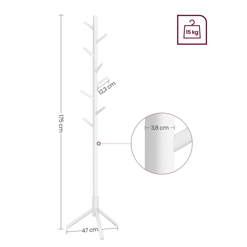Porte-manteau sur pied LINEA blanc