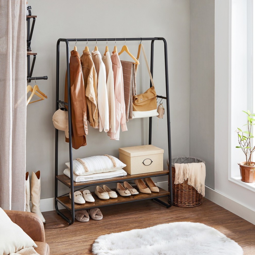 Porte-manteau sur pied LINEA marron/noir