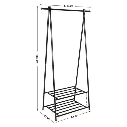 Porte-manteau sur pied LINEA noir