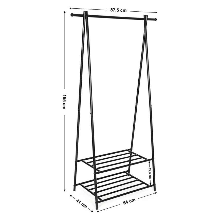 Porte-manteau sur pied LINEA noir