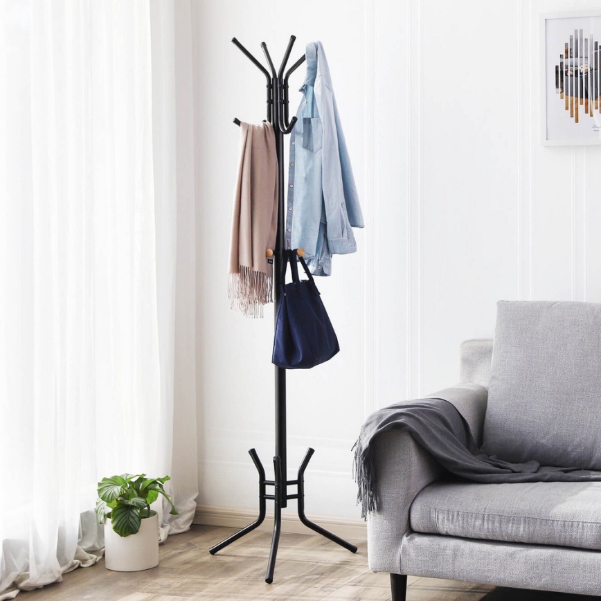 Porte-manteau sur pied LINEA, noir
