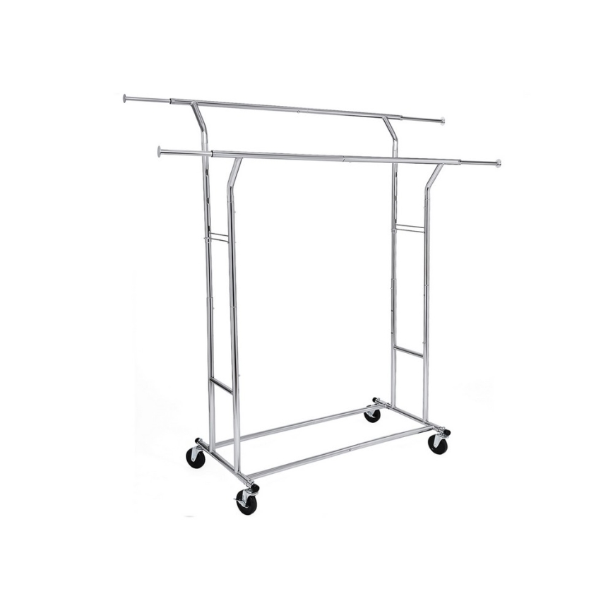 Porte-manteau sur pied mobile LINEA argenté