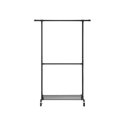 Porte-manteau sur pied mobile LINEA, noir